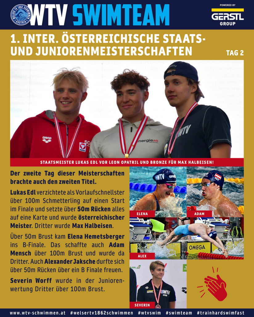 1. Int. Österr. Staats- und Juniorenmeisterschaften - Stadthallenbad Wien - Tag 2
